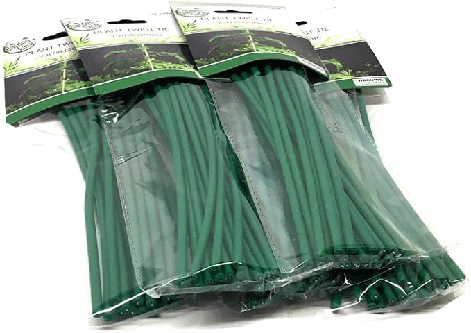 Set of 100 Plant Twist Tie - Flexible Green Rubber Coated Garden Training Wire (100)