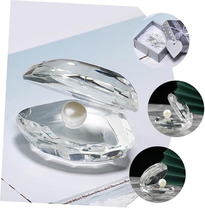 Crystal Pearl Shell Cake Decor Seashell Model Desktop Ornament Birthday Present Garden Decor Lightweight Decoration
