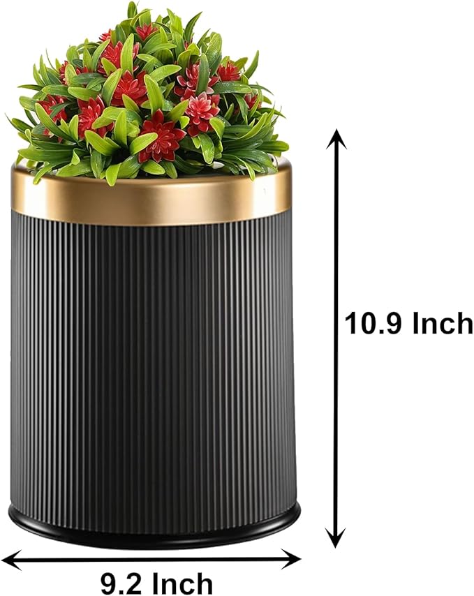 Yatmung 2.6 Gal Dog Poop Trash Can Outside - Outdoor Poop Garbage Can - Small Pet Waste Container with Lid - Front Porch, Waste Bin for Bathroom, Bedroom, Office - Plant Styled Dog Poop Bucket - Grey