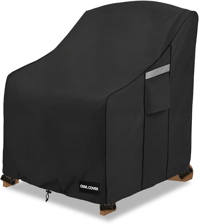 Outdoor Chair Covers 30"W x 34"D x 36"H,600D Heavy Duty Waterproof Patio Chair Cover,Outdoor Furniture Covers for Lawn/Garden Chiar,Black