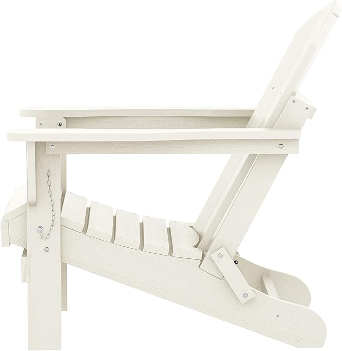 SERWALL Adirondack Chair - Folding Adirondack Chairs Hips Outdoor Chairs Set of 6 Weather Resistant- White