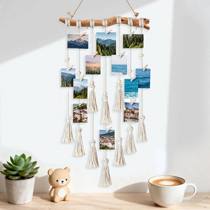 1Pc 15 Inch Natural Driftwood Decorative Branches Farmhouse Home Wall Hanging Decor Hanging Jewelry Organizers with 5 Hooks Decorative Farmhouse Home Wall Decor