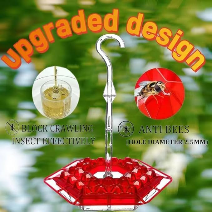Sherem Hummingbird Feeders for Outdoors Hanging, 2026 New Shirem Hummingbirds Feeder with Ant Moat, Easy to Clean Bird Feeder for Gardens, Leak-Proof Design Outdoor Decor,Ant and Bee Proof