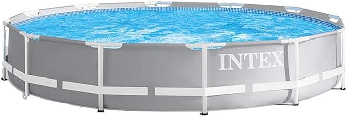 Intex 26711EH 12ft x 30in Prism Frame Above Ground Swimming Pool with 530 GPH GCFI Filter Pump and Robot Vacuum Cleaner fits up to 6 People