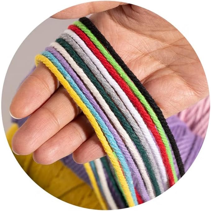 FLIPPED 100% Natural Macrame Cord,3mm x109 Yards Macrame Cords Colored Cotton Macrame Rope Craft Cord for DIY Crafts Knitting Plant Hangers Christmas Wedding Décor (Brick red, 3mm*109yards)
