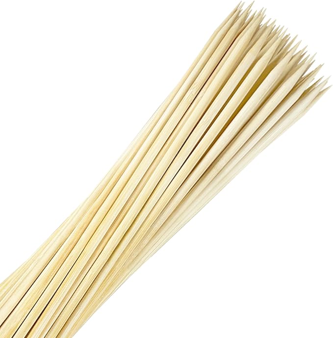 Bamboo Smores Sticks (50 Pcs), Extra Long 16" Marshmallow Roasting Sticks for Fire Pit, 5mm Heavy Duty Wooden Skewers for Smore Hot Dog Barbecue Thick Sticks for Campfire Grilling Camping Bonfire