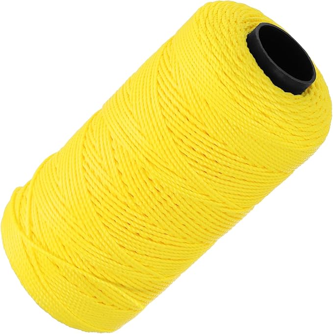 MECCANIXITY Nylon String 3 Strands Twisted Mason Line 1.5mm x 218 Yards Nylon Twine String for DIY Projects, Home Improvement, Gardening, Gift Wrapping, Christmas Party Supplies, Yellow