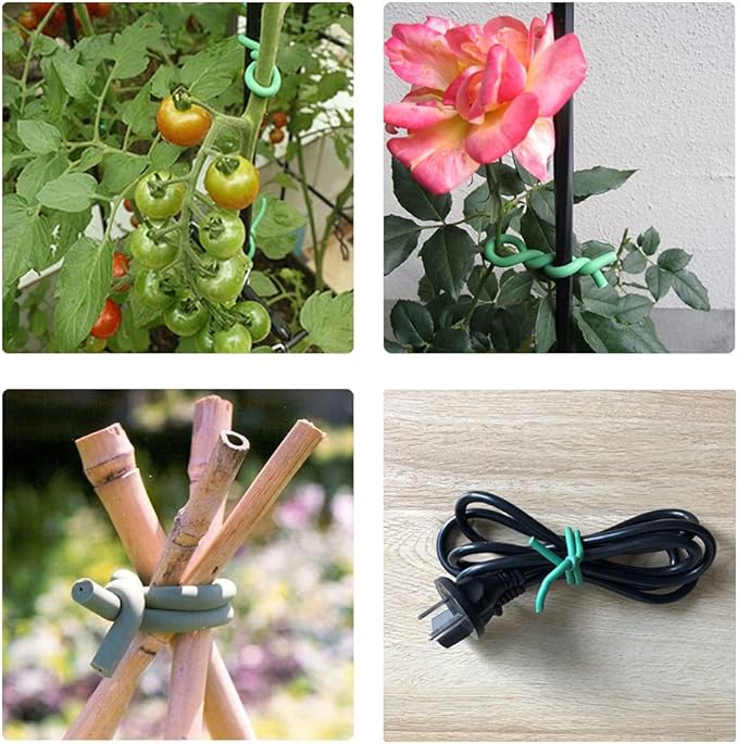 65.6 FT Soft Twist Ties for Plants – Durable Flexible TPR Rubber Coated Garden Wire with UV Protection, Reusable Plant Tie for Securing Tomatoes, Delicate Stems, Vines, Flowers, 2.5mm Diameter