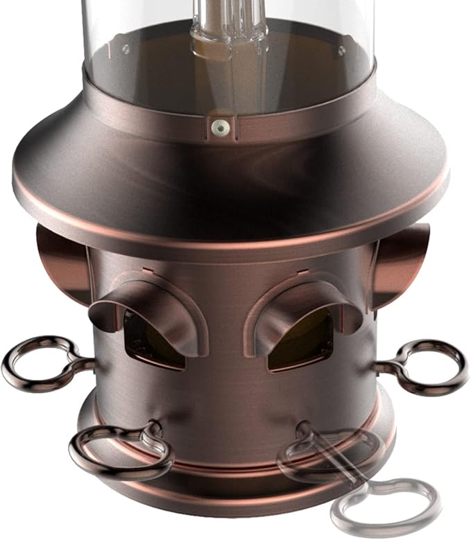 Squirrel-X X5 Bird Feeder, Discourages Squirrels 6 Spring Loaded Perches, 3.7 lb Birdseed Capacity