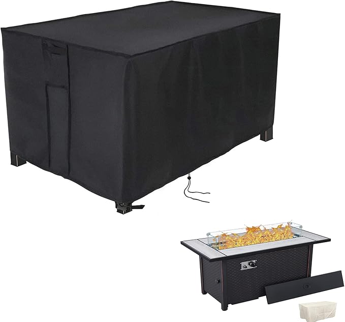 Fire Pit Cover Rectangular 45 Inch,Propane Gas Fire Pit Table Cover,Outdoor Waterproof Firepit Table Cover - 45 x 24 x 25 Inch