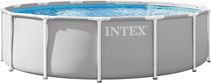 INTEX 26719EP Prism Frame Above Ground Swimming Pool Set: 14ft x 42in – Includes 1000 GPH Cartridge Filter Pump – Removable Ladder – Pool Cover – Ground Cloth