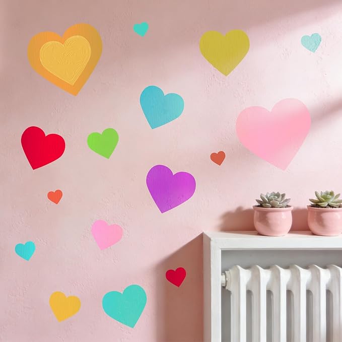 12 PCS Love Heart Stencils for Painting - Different Size Love red Heart Reusable Valentine's Painting Templates on Wood, Glass, Fabric, Window Door Decor DIY Decoration