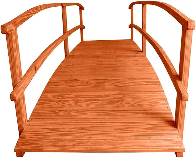 12 FT Cedar Amish Made Garden Bridge with Double Rails for Walkway, Backyard Pond & Landscaping, Outdoor Wooden Footbridge for Koi Pond, Japanese Style Decorative Bridge, Made in USA