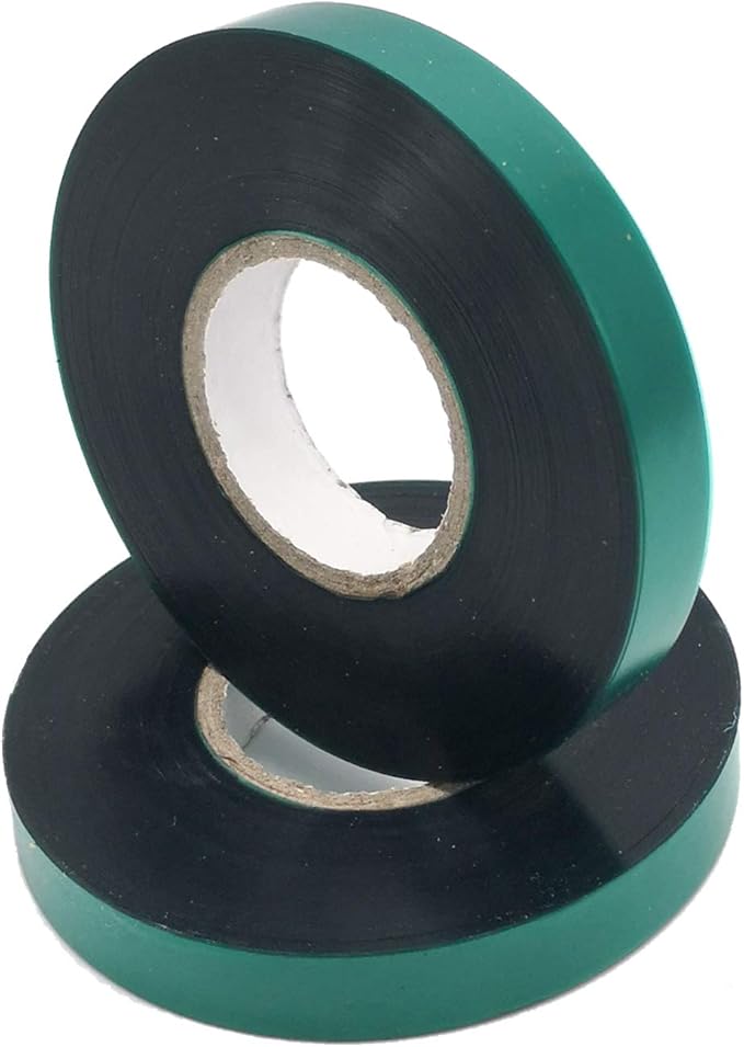 4 Rolls 150 Feet Stretch Tie Tape 0.5 Inch Garden Tie Tape Thick Plant Ribbon Garden Green Vinyl Stake for Indoor Outdoor Patio Plant Use