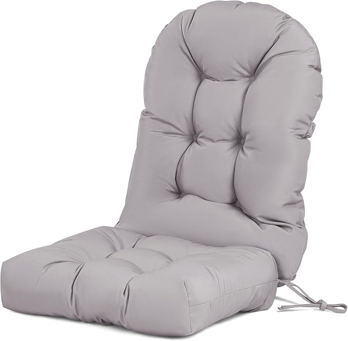 Adirondack Chair Cushion Tufted Waterproof Outdoor Rocking Chair Cushions with Ties Anti-Slip High Back Patio Chair Cushions for Patio Furniture Cushions