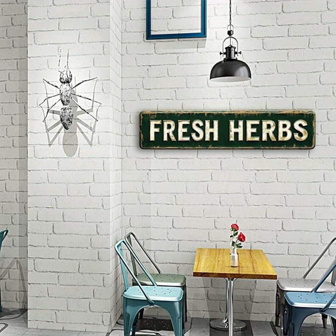 Bar Sign Bar Gifts Vintage Metal Wall Decor Sign"FRESH HERBS" Street Sign Funny Man Cave Decor Accessories for Home, Bar, Bathroom, Bedroom Unique Retro Tin Signs for Outdoor 4 X 16 inches