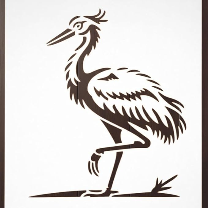 Crane Bird Stencil – Elegant Reusable Wildlife Art Stencil for Painting, Crafts, Wall Art and DIY Decorations (3 Pcs Set)