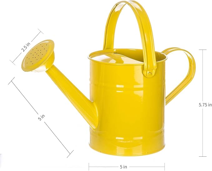 Topadorn Watering Can for Plants, 55 Oz Metal Watering Can with Removable Spout for Indoor & Outdoor Plants, Long Spout Garden Watering Can, Yellow