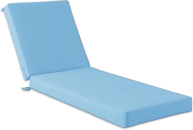 Codi Outdoor Lounge Chair Cushions, Chaise Cushion for Patio Furniture, Double Waterproof Fabric for Pool, Garden and Beach, 72 x 22.5 x 3.5 Inch 1PK Teal Blue