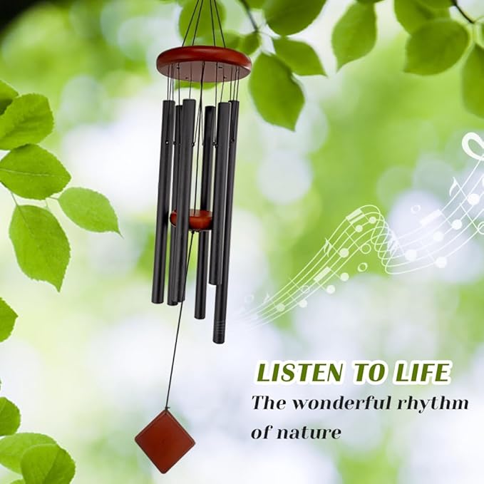 Small Wind Chimes for Outside, Wind Chimes Outdoor with 6 Tuned Tubes, Memorial WindChimes for Garden, Patio and Home