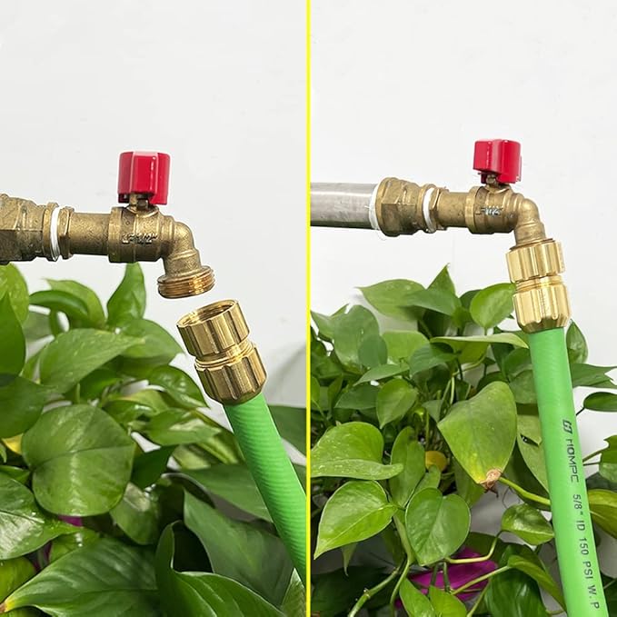HQMPC Garden Hose Garden Water Hose 5/8"ID 30 ft Durable PVC Non Kinking Heavy Water Hose with Brass Hose Fittings (5/8"IDx30'(30 FEET))
