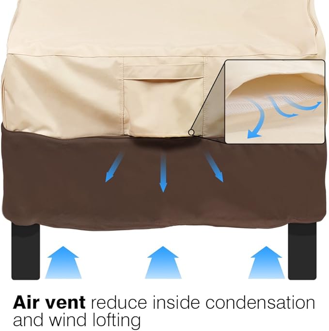 Vailge Patio Chair Covers, Lounge Deep Seat Cover, Heavy Duty and Waterproof Outdoor Lawn Patio Furniture Covers (4 Pack - Medium, Beige & Brown)