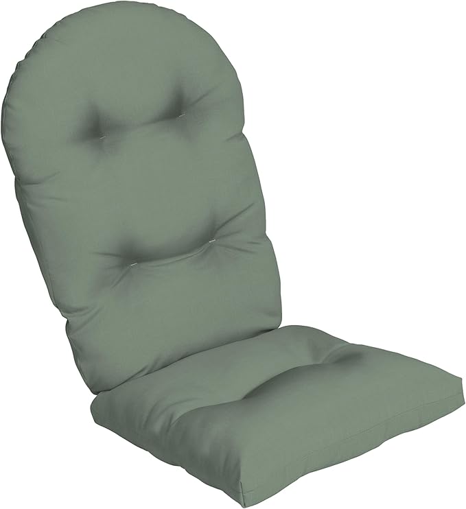 Arden earthFIBER Plush Modern Tufted Rocking Chair Cushion, 21.5 x 19, Rain-Proof, Fade Resistant, Tufted Cushions for Rocking and Adirondack Chairs Sage Green Texture