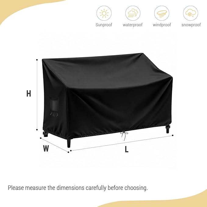 Outdoor Couch Cover Waterproof, Outdoor Sofa/Loveseat/Patio Furniture Cover - 85"W x 38"D x 35"H