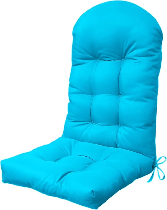 Adirondack Chair Cushion, 44x19x5 Inches, Enlarged Thickened Rocking Chair Pad with Splash Proof Fabric, High Back Support with Ties