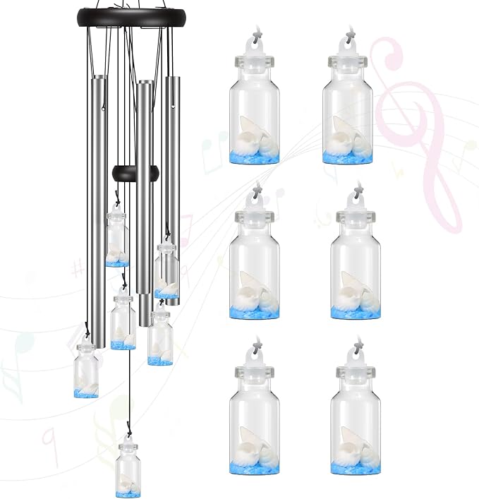 Windchimes Outdoors Clearance, Door Chime Wind Chimes for Outside Sympathy Wind Chimes for Patio Decoration, Garden Decor. Zen Garden Decor(Wishing Bottle)