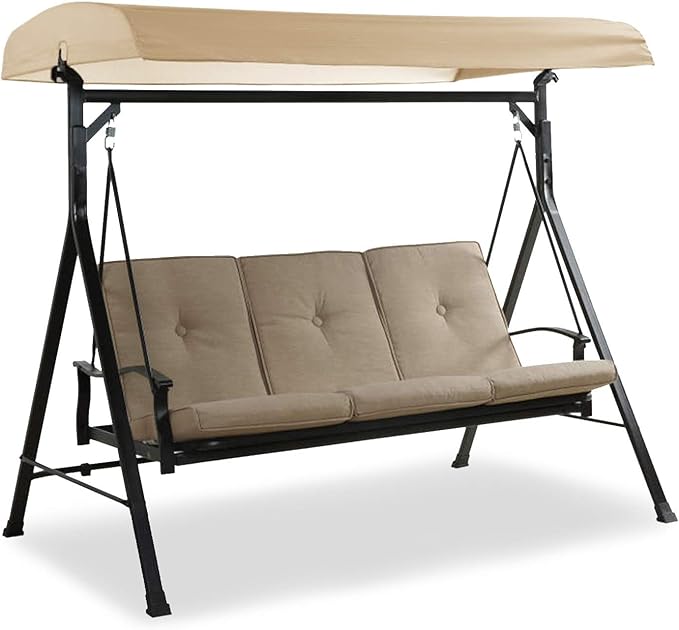 Garden Winds Replacement Canopy Top Cover for Boulder Bridge Swing - Standard 350