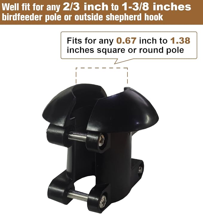 Garbuildman Squirrel Baffle Accessory for Bird Feeder Pole, Pole Mounted Buckle Stopper for Bird House Guard, 1 Pack (Baffle Not Included)