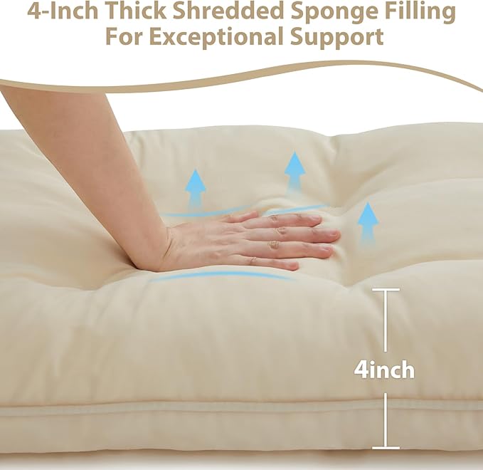 4" Thick Outdoor Bench Cushion 36x15x4 Inch, Waterproof Patio Furniture Cushions, Bench Seat Cushion for Porch Swing, Window, Indoor