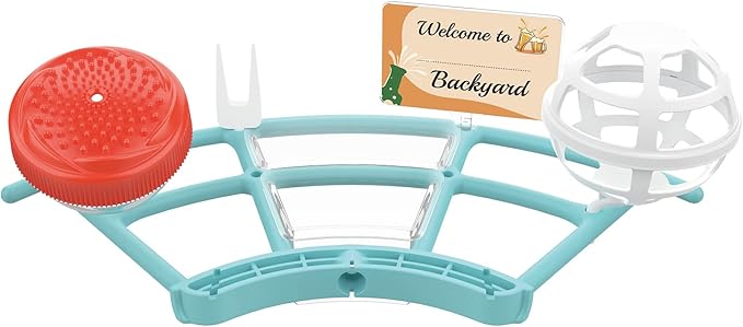NETVUE by Birdfy Pro Perch - Wider Extension Perch to DIY Add-ons Including Suet Ball, Mini Hummingbird Feeder, Fruit Holder, Jelly Feeder and Welcome Card, Ideal for Bird Lover (Blue)