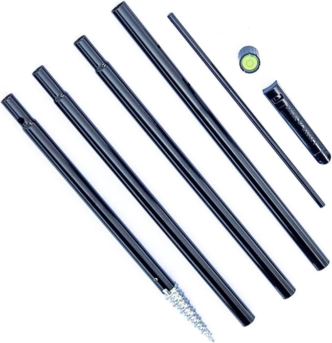 BirdsUP Single Pole for 1 Bird Feeder/Bird House, w/Bullseye Level and Torque Bar, 1-inch Outside Diameter, 5ft Installed