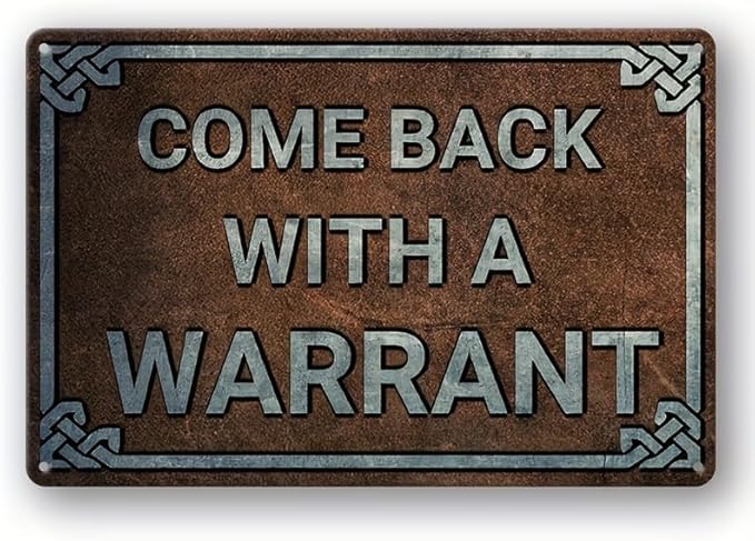 Vintage-Style Metal Tin Sign - Humorous Come Back with a Warrant Retro Art Poster, Funny Wall Decoration for Home, Kitchen, Bedroom, Man Cave with Distressed Finish, Durable Construction, 12inx8 inch