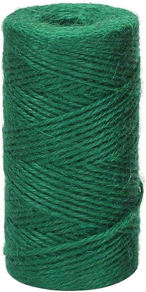 Vivifying 328 Feet Green Garden Twine, Natural 2mm Jute Twine for Floristry, Bundling, Crafts, Chistmas Wrapping (Dark Green)