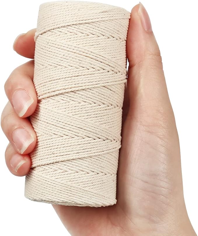 Tenn Well Butchers Cooking Twine, 328 Feet 3Ply 1mm Cotton Bakers Twine, Food Safe Kitchen String for Roasting, Trussing Meat and Turkey, Food Prep, Baking and More
