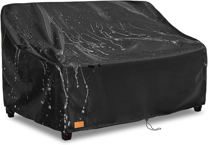 Patio 3-Seater Sofa Cover, Outdoor Couch Cover Fits up to 85W x 38D x 35H Inches, Waterproof Heavy Duty Patio Furniture Covers, Black