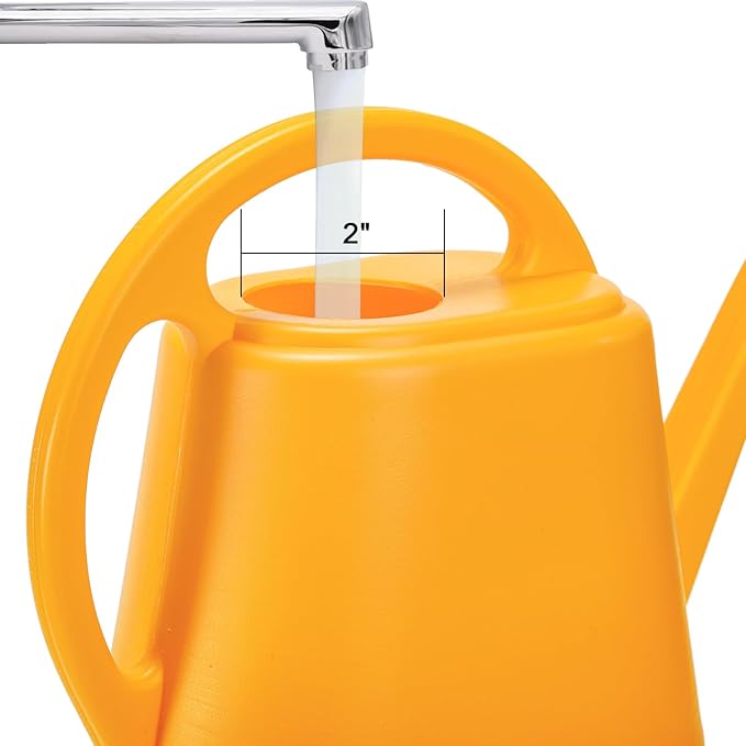 Fasmov Watering Can, 1/2 Gallon Plastic Watering Cans with Comfortable Handle, Small Garden Watering Cans Long Spout for Indoor Outdoor Watering Plants, Yellow