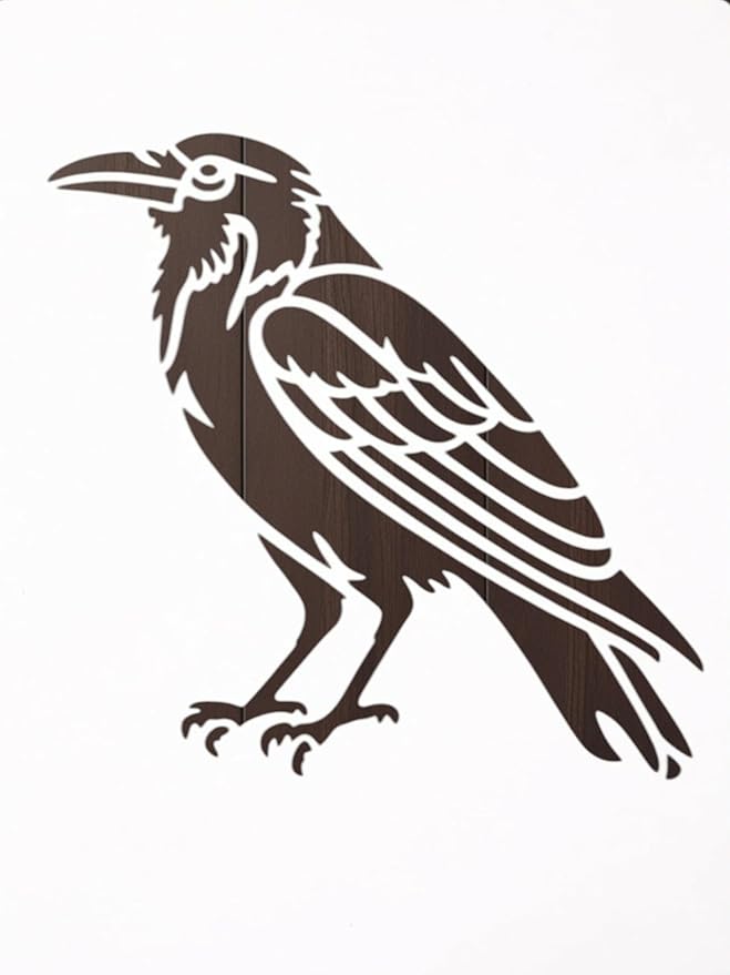 Crow Stencil – Reusable Gothic Raven and Crow Art Stencil for Painting, Dark Art Crafting and DIY Projects (3 Pcs Set)