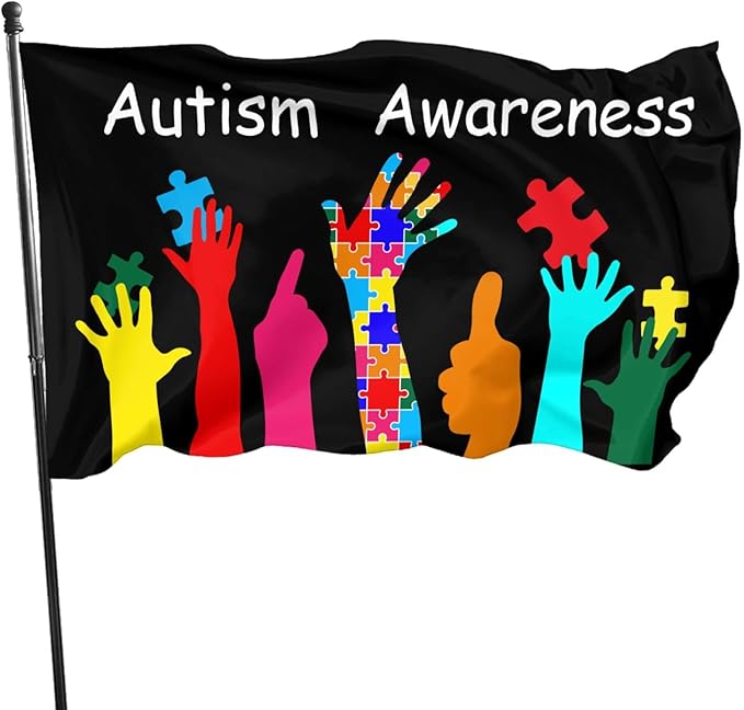 Autism Awareness Flag 3x5 Ft Outdoor Indoor With Grommet Home House Garden Yard Banner Decorative Sign
