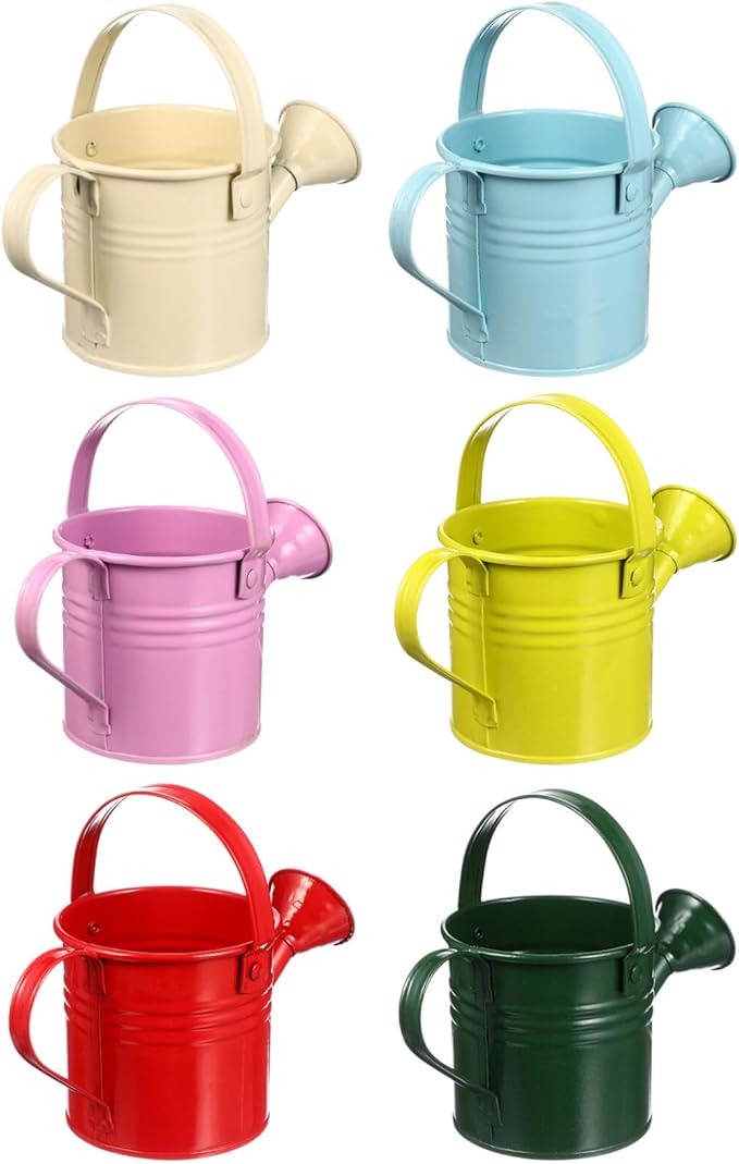 6PCS Kids Metal Watering Can Indoor Plants Small Watering Can for Indoor Plants Mini Gardening Tool Tiny Kettle for Gardening