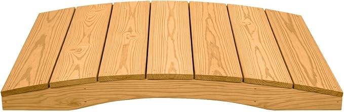 4 FT Oak Amish Made Pinewood Heavy Duty Garden Bridge for Walkway, Backyard Pond & Landscaping, Outdoor Wooden Footbridge for Koi Pond, Japanese Style Decorative Bridge, Made in USA
