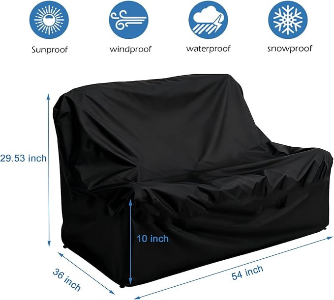 Outdoor Loveseat Cover, 2 Seater Outdoor Couch with Soft Cushion Cover for Crestlive Products, All-Weather Boho Rattan Patio Furniture Cover for Balcony, Poolside, Backyard, Porch