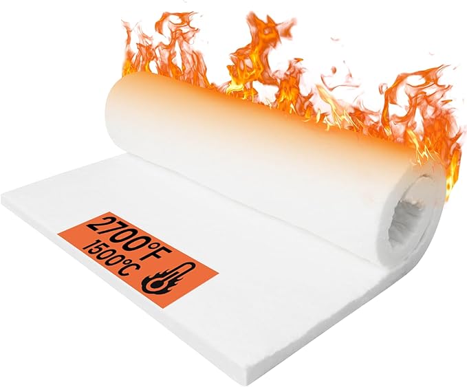Ceramic Fiber Insulation, 31"x24"x1" Thick, 2600F Fireproof Insulation Blanket for Wood Stove Baffle, Fireplace, Pellet Stove, Chimney, Furnace, Boiler, Pizza Ovens and Forge