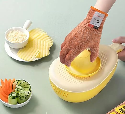 Cutting Gloves, 2 Pairs of Cut Resistant Gloves Food Grade, Cut Resistant Gloves for Kitchen, Oyster Shucking, Fish Fillet Processing, Carving Wood and Gardening(Medium-Orange)