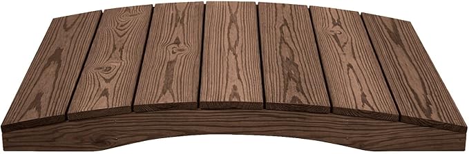 4 FT WALNUT Amish Made Pinewood Heavy Duty Garden Bridge for Walkway, Backyard Pond & Landscaping, Outdoor Wooden Footbridge for Koi Pond, Japanese Style Decorative Bridge, Made in USA