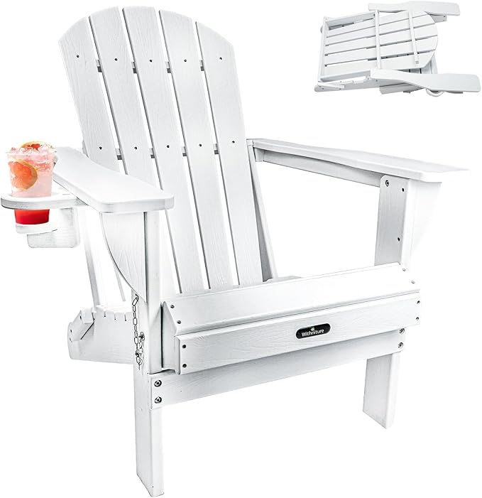 Folding Adirondack Chairs, Modern Plastic Adirondack Chair, All-Weather HDPE Fire Pit Chairs
