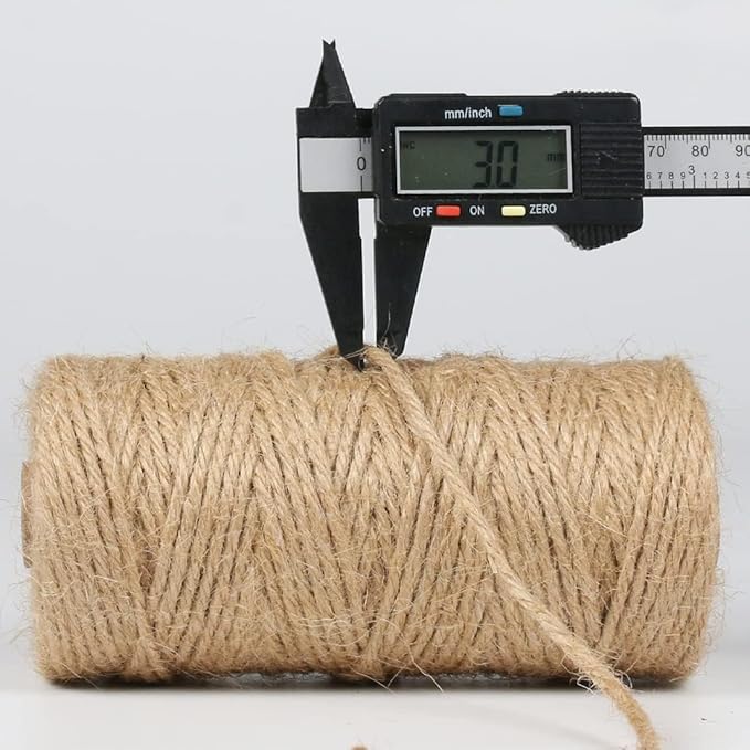 5Pack 3mm Natural Jute Twine String 1640 Feet Long Twine String for Crafting Gardening Gift Wrapping Macrame DIY Home Decor (Brown-328Feet/Roll)